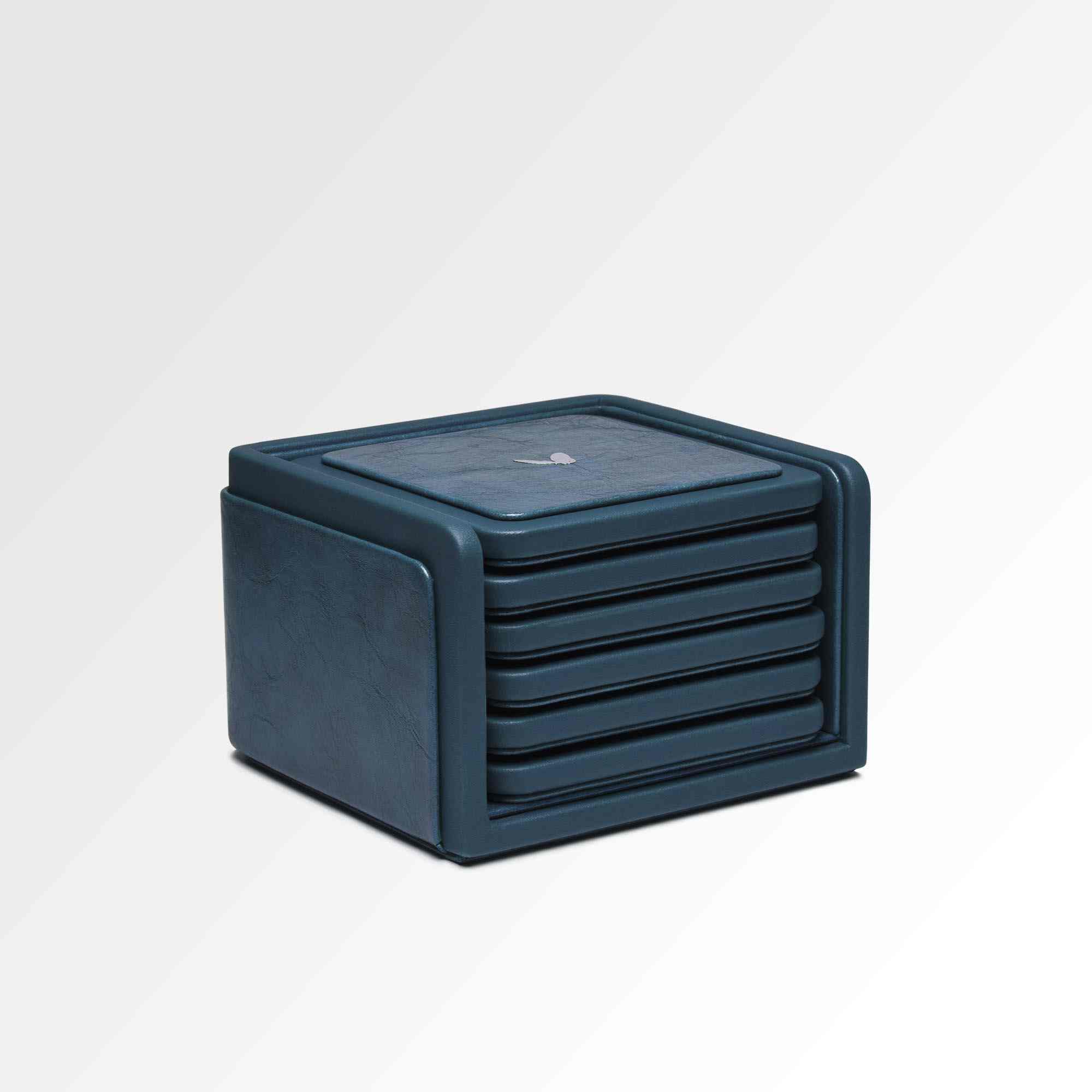 Square Coasters Set - Set of Six - Moderno - Blue