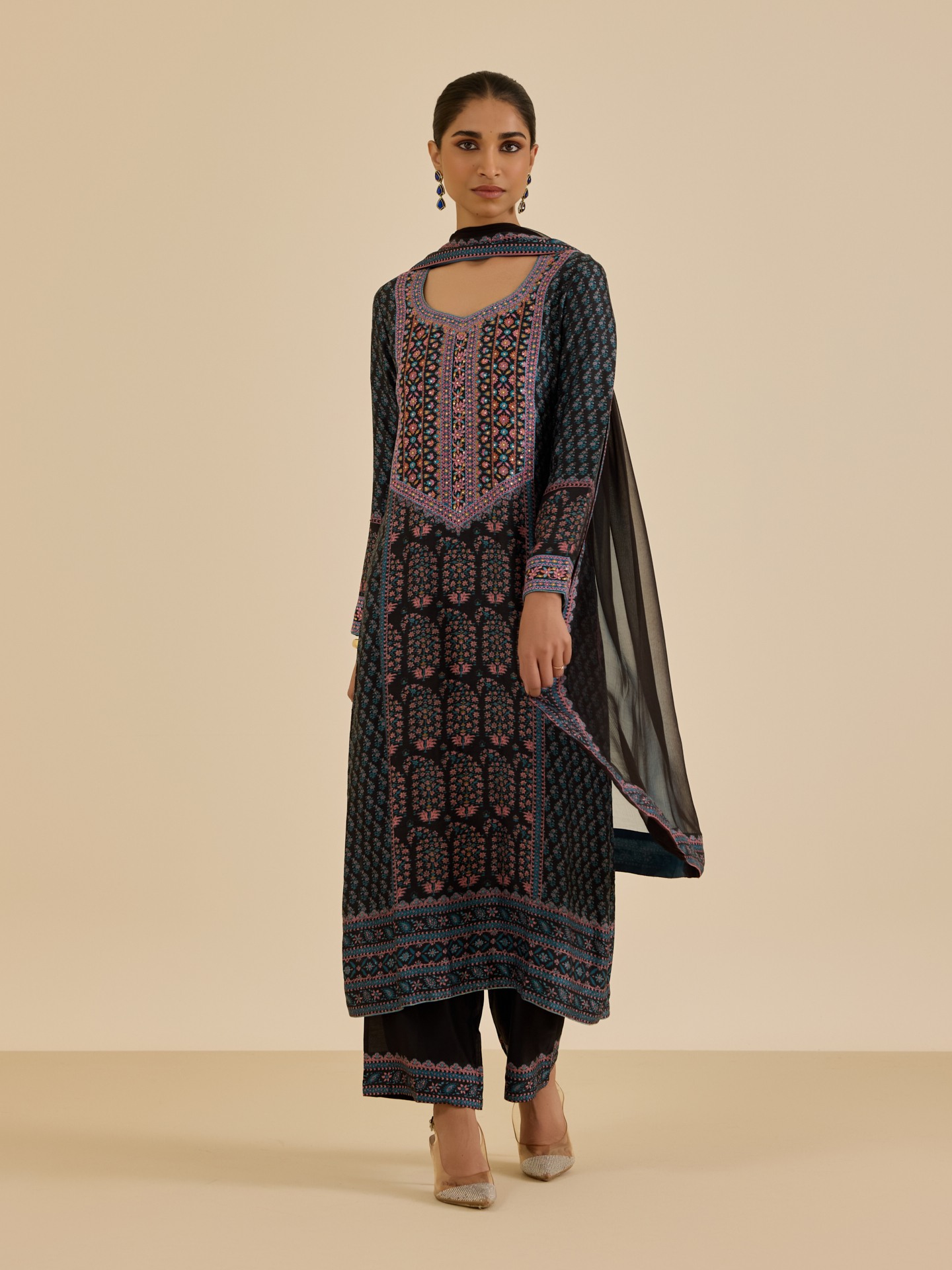 Black Turq Keya Suit Set