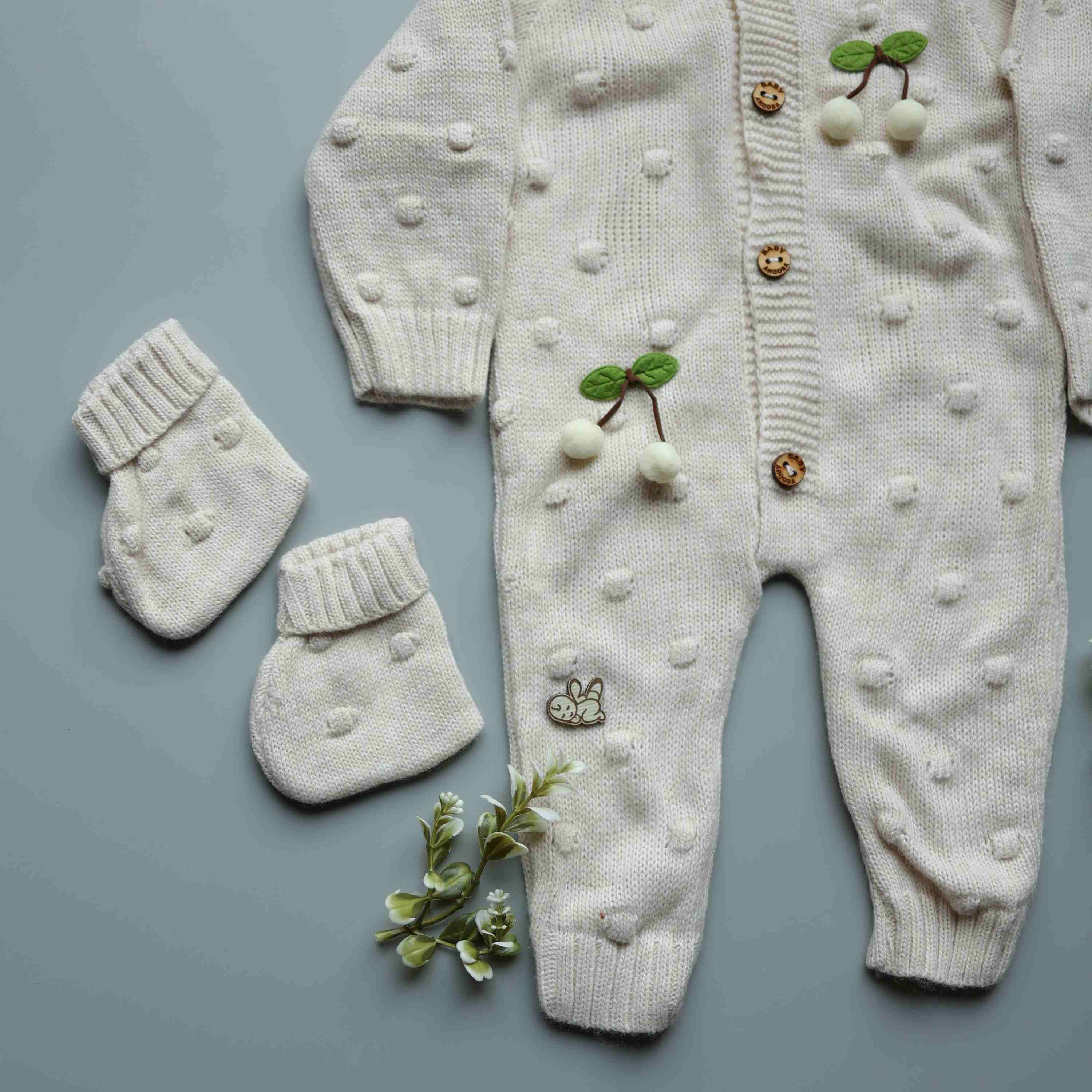 Caramel Cherry Knitted Winter Jumpsuit