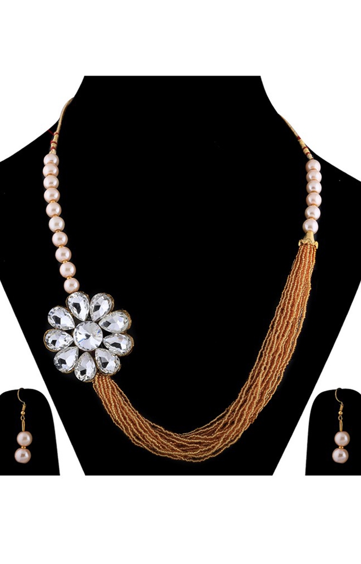 Golden Pearl Choker Necklace Set