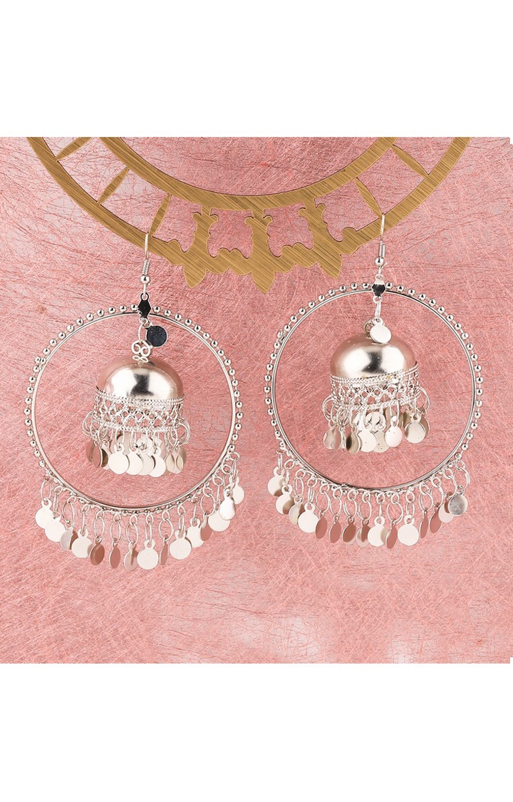 Paola Jewels | Paola Stylish Party Wear Silver jumki Dangle Earrings For Women Girl 0