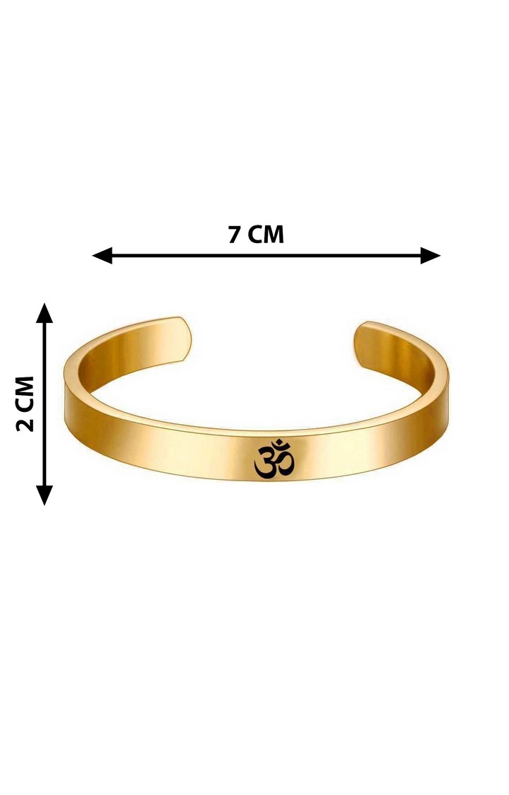 Paola Jewels | Paola Gold Plated Stylish Bracelet Adjustable OM Design Kada for Men 3