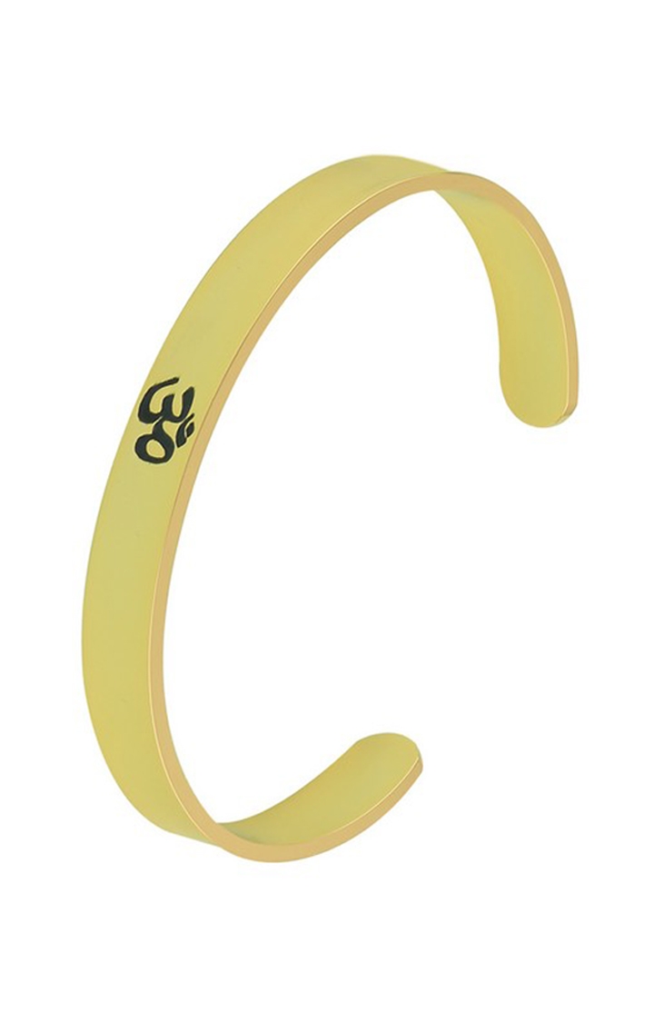Paola Jewels | Paola Gold Plated Stylish Bracelet Adjustable OM Design Kada for Men 0