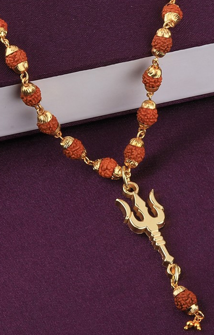 Paola Jewels | Paola Loard Shiva Trishul Locket with Rudraksha Mala Necklace for Men and Women 1