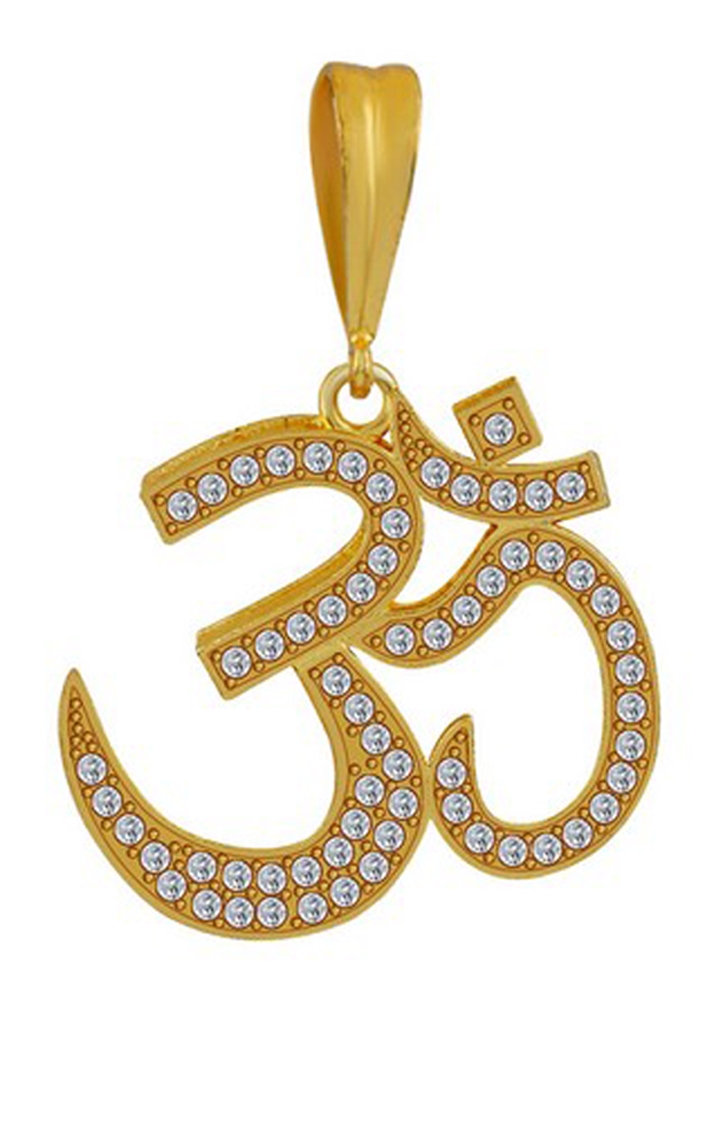 Paola Jewels | Paola Gold Plated Classic designer Pendant Locket Diamond OM Pendant Jewellers For Man And Boy  1