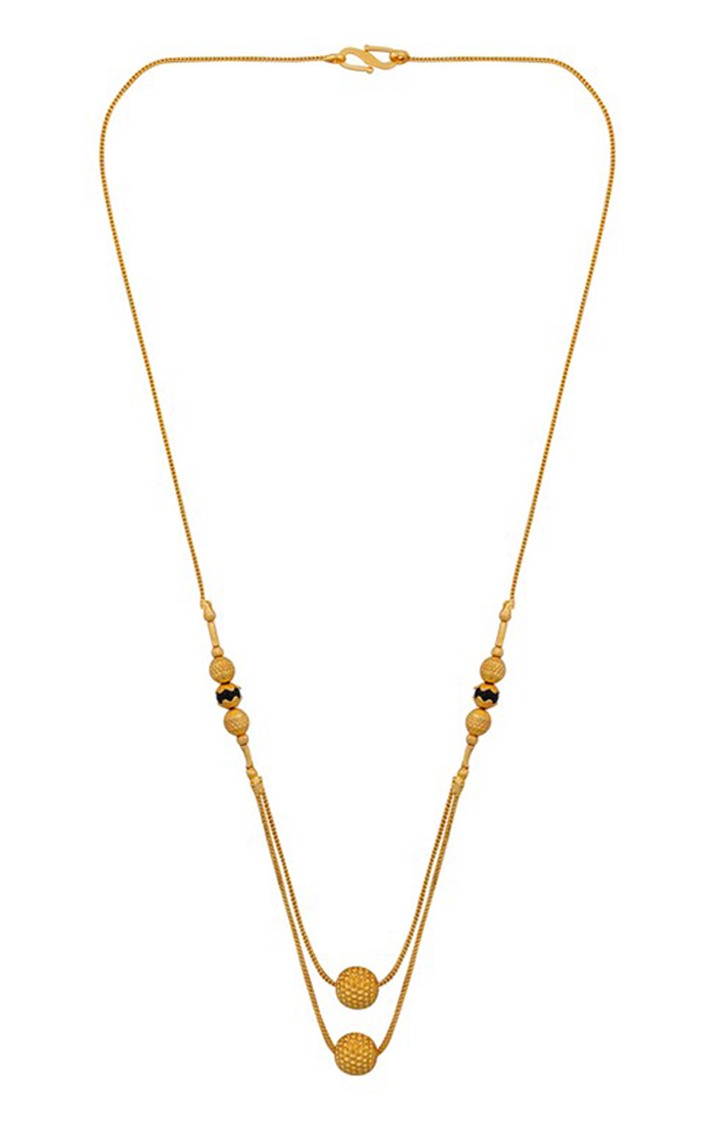 Paola Gold Plated Two Layer Chain Designer Mangalsutra For Women Jewellery