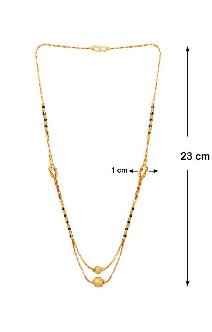 Paola Gold Plated Two Layer Chain Designer Mangalsutra For Women