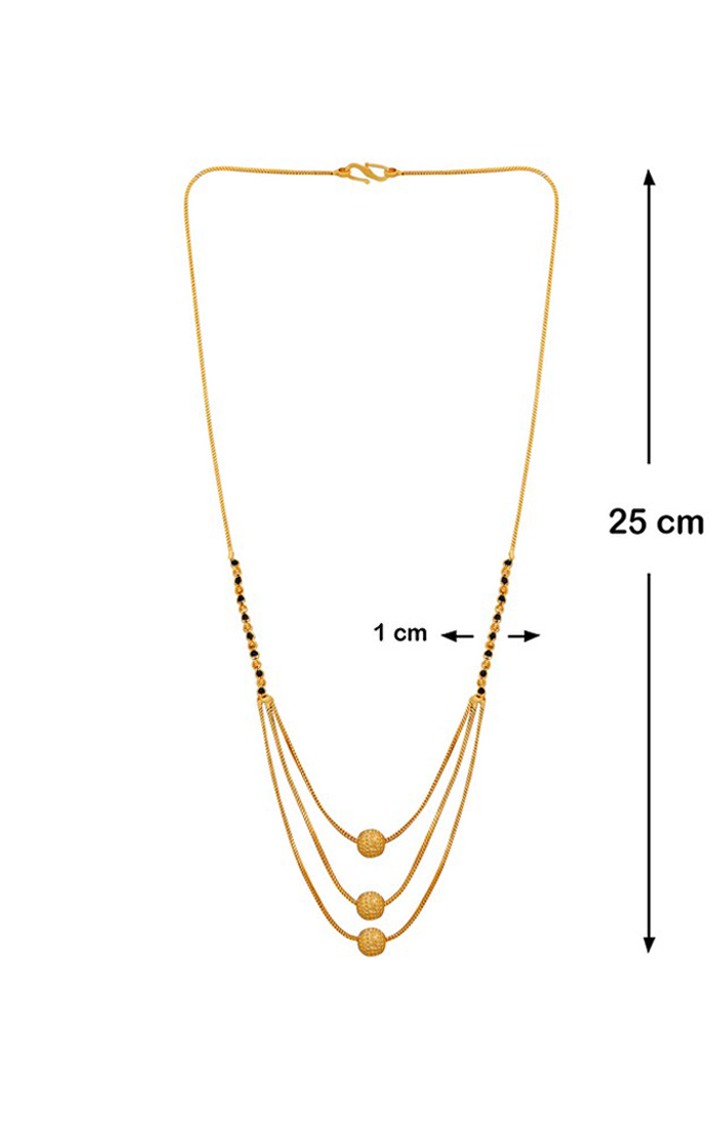 Paola Gold Plated Three Layer Chain Mangalsutra For Women Jewellery