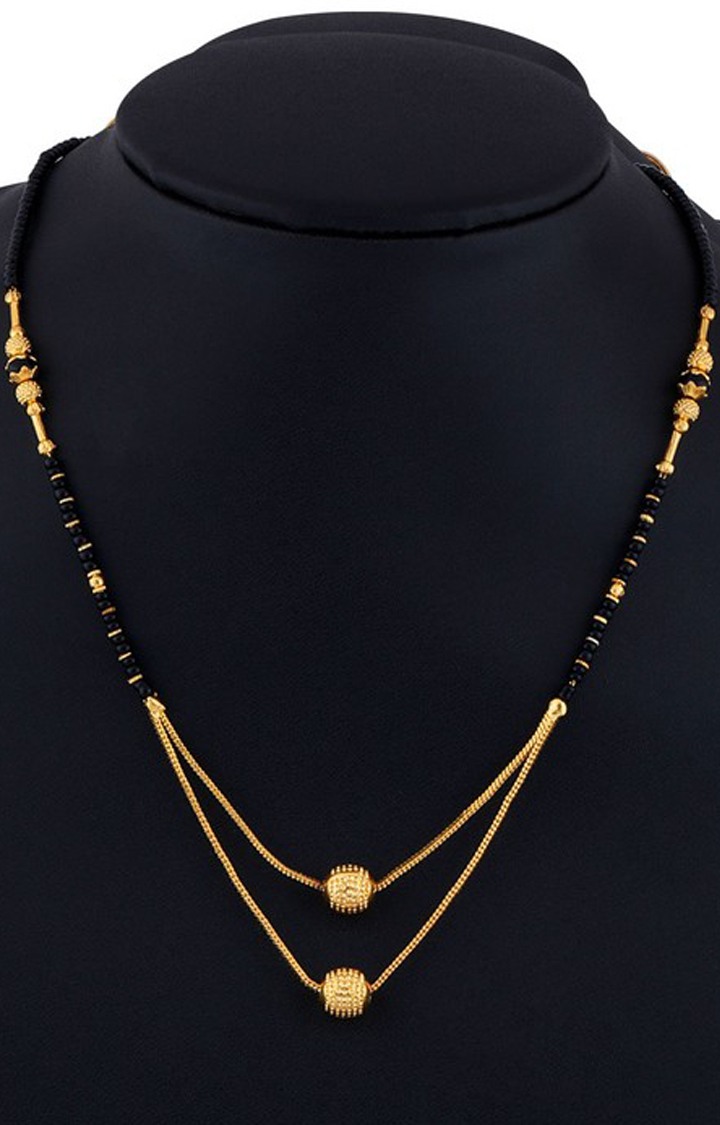 Paola Stylish Gold Plated Two Layer Chain Mangalsutra For Women