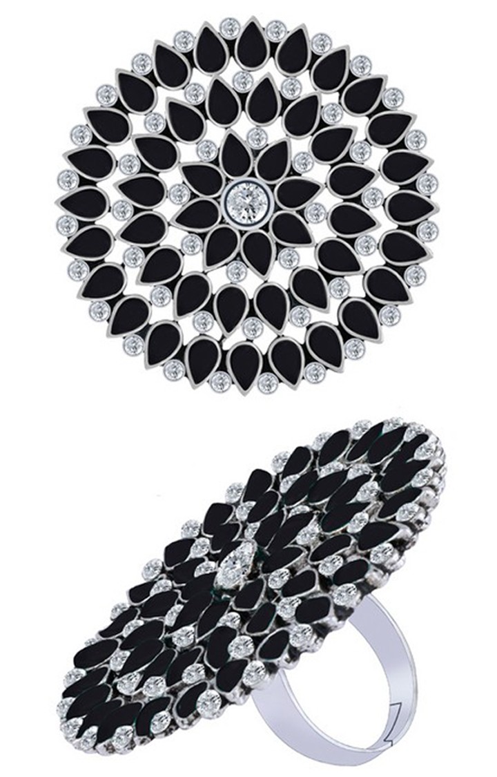 Paola Traditional Look Adjustable Silver Tone Finger Ring For Women And Girl 