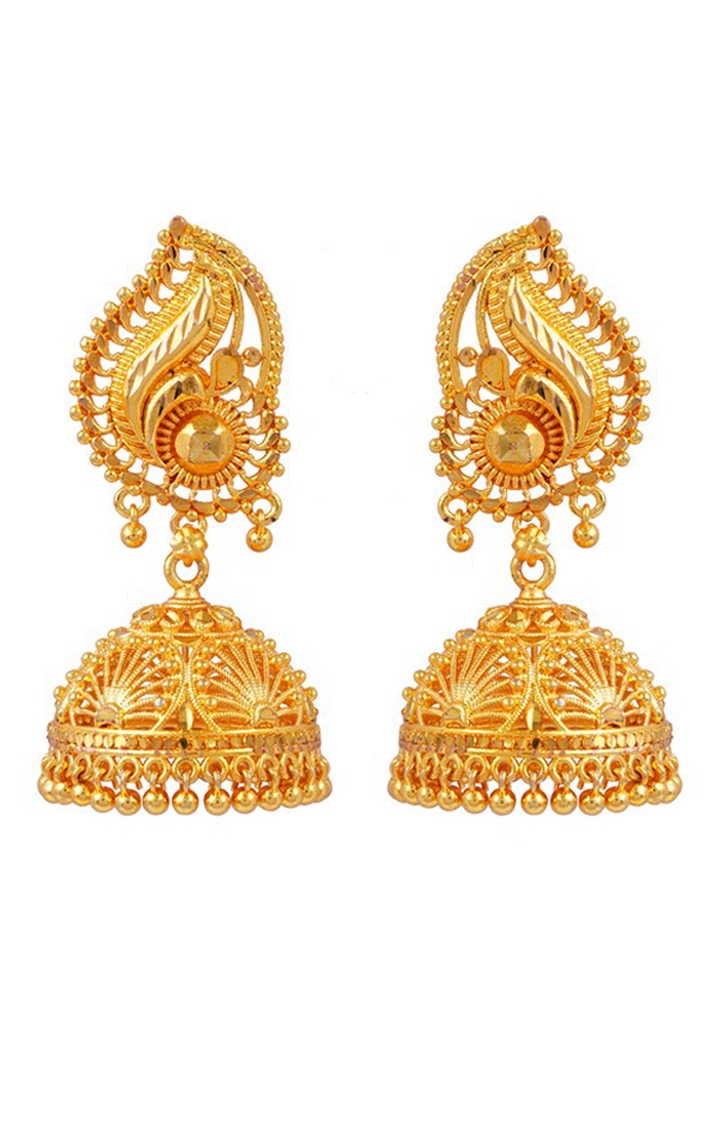 Gold Plated Indian Bollywood Style Pearl CZ Jhumka Earrings Bell Jewelry  Set | eBay