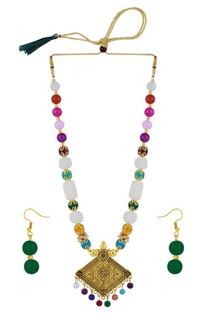 Paola Amazing Look Multi Color Pearl Necklace Set For Girls And Women 