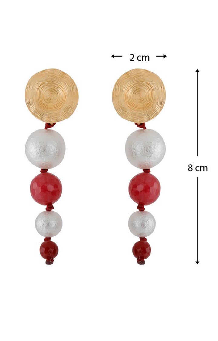 Paola Jewels | Paola Unique White and Red Colour Designer Party Wear Earring For Girls and Women Jewellery 2