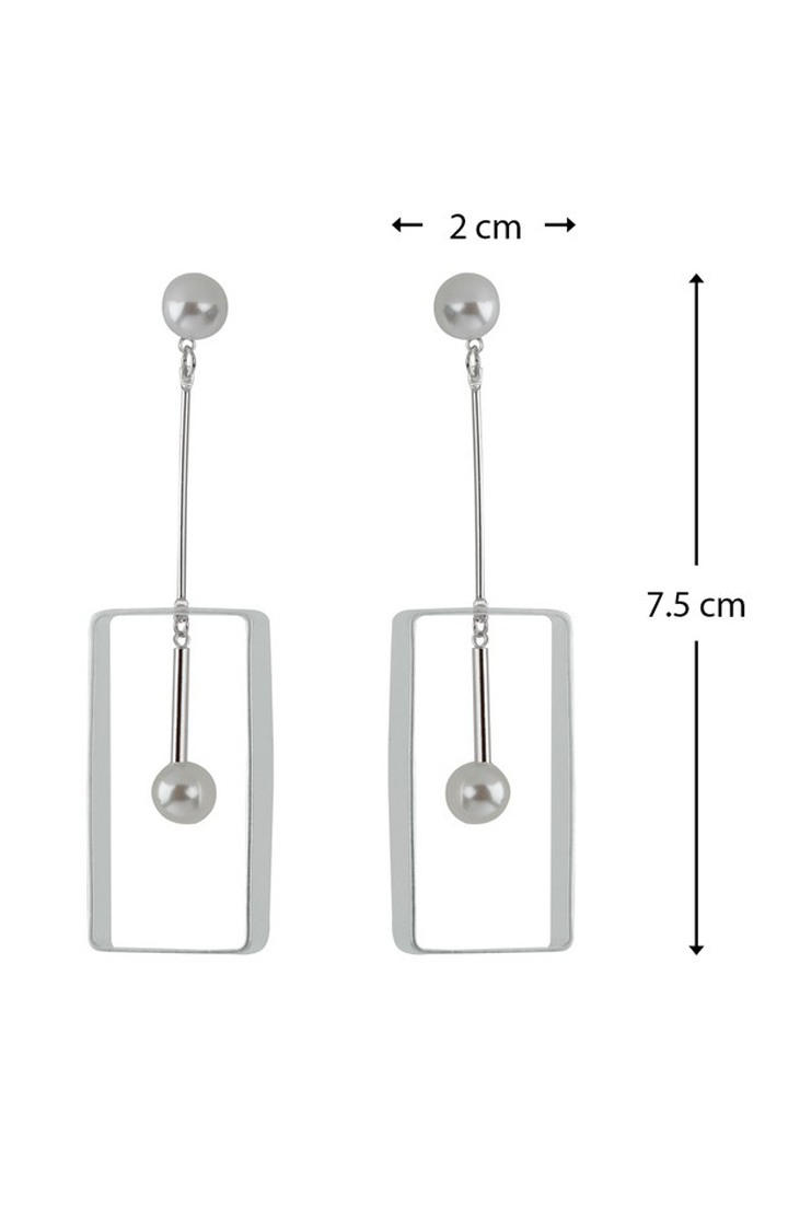 Paola Silver Plated Uique Designer Partywear Pearl Drop Earring for Girls and Women
