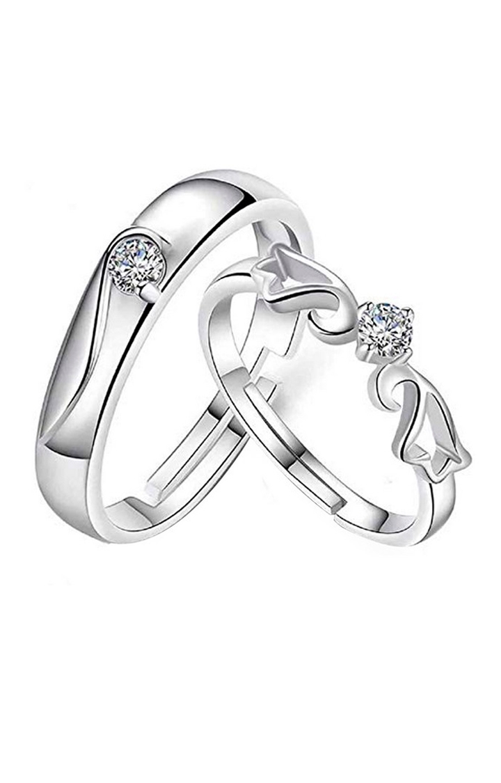 Nilu's Collection 925 Sterling Silver Romantic Imperial Couple Ring /