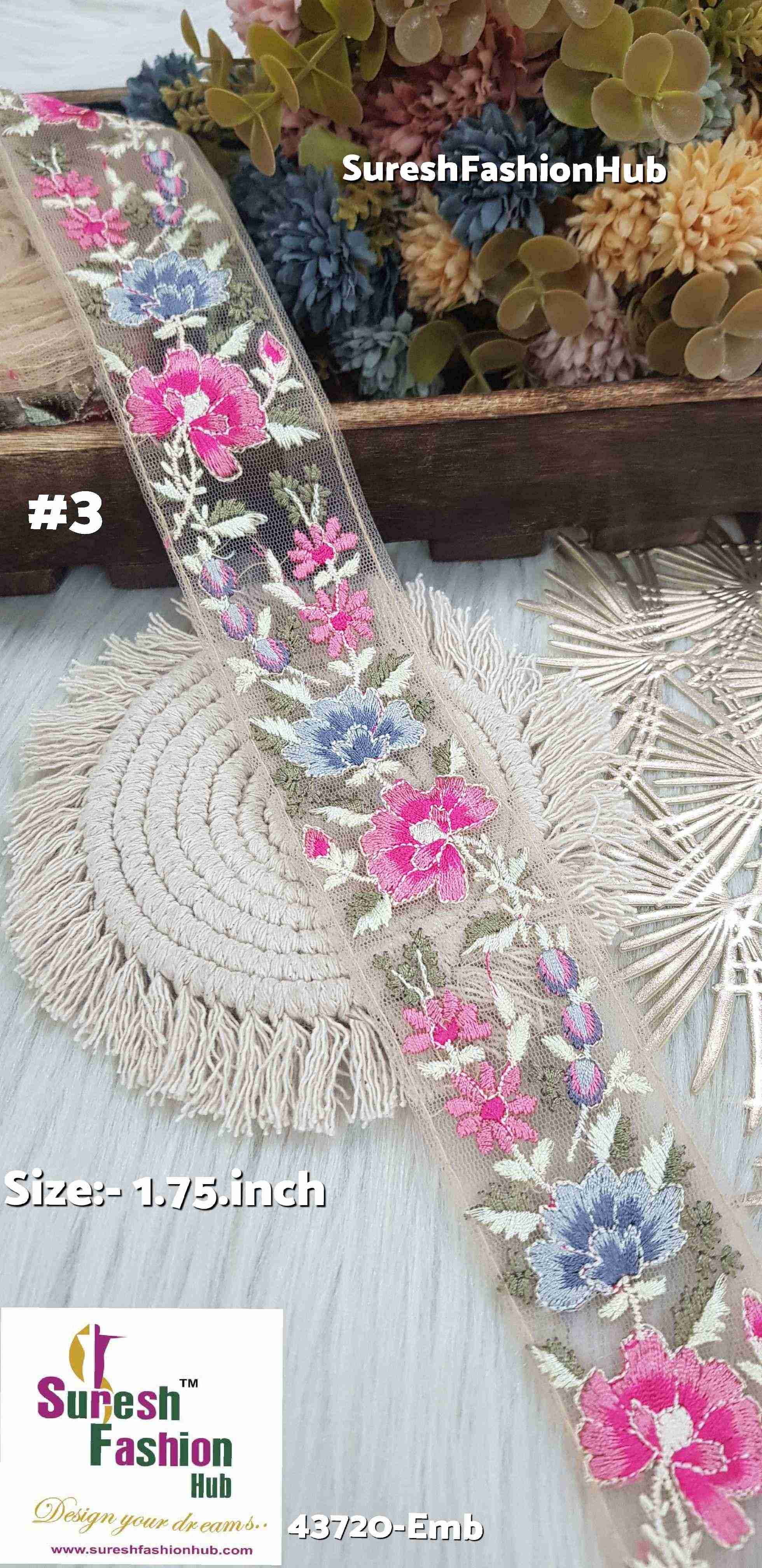 Beige Carnival Multicolor Embroidery Lace