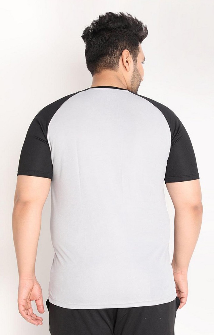 Men's Grey Solid Polyester Activewear T-Shirt