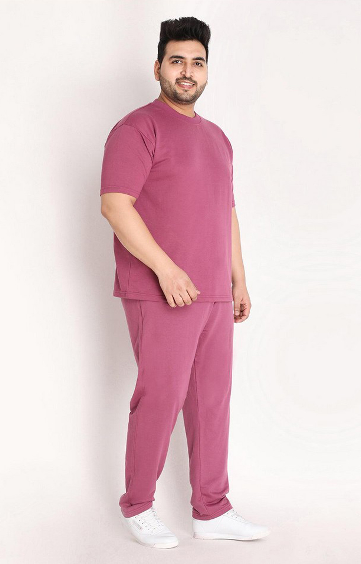 Men's Pink Solid Cotton Co-ords