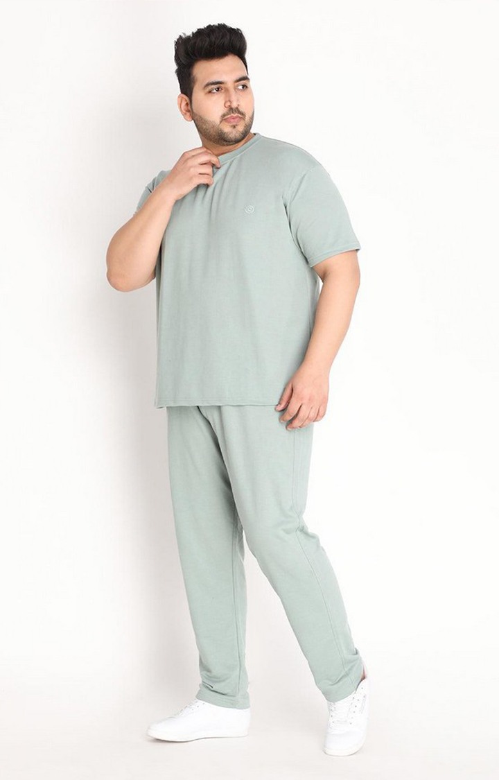 Men's Green Solid Cotton Co-ords