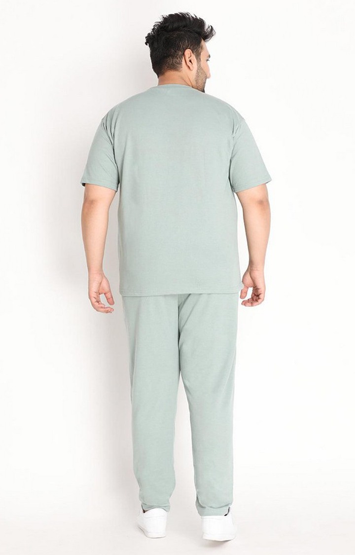 Men's Green Solid Cotton Co-ords