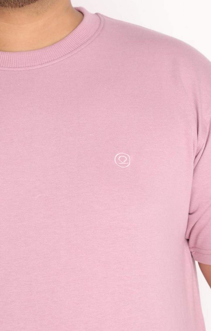 Men's Pink Solid Cotton Co-ords