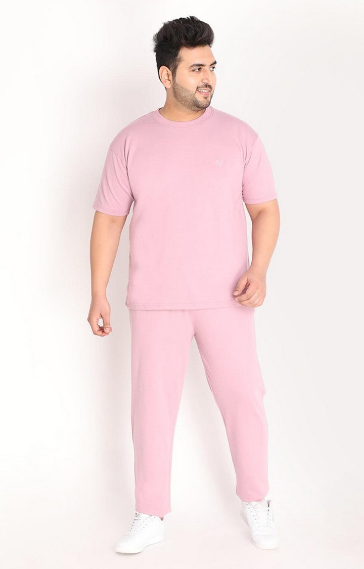 CHKOKKO | Men's Pink Solid Cotton Co-ords