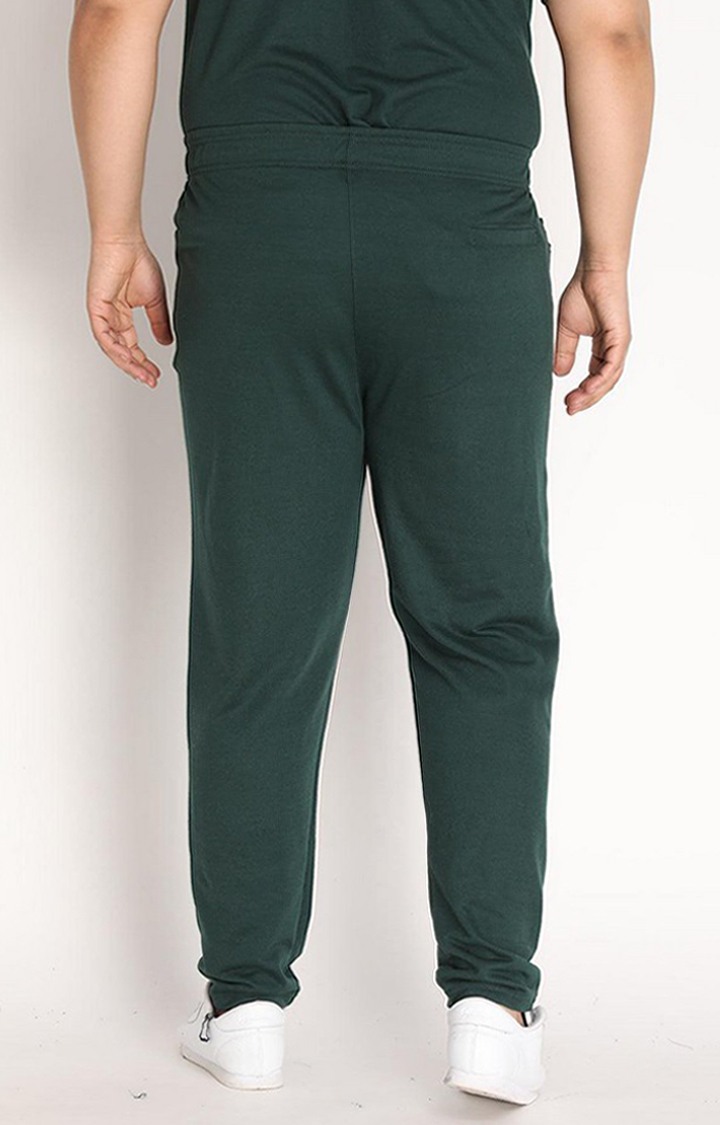 Men's Bottle Green  Solid Cotton Trackpant