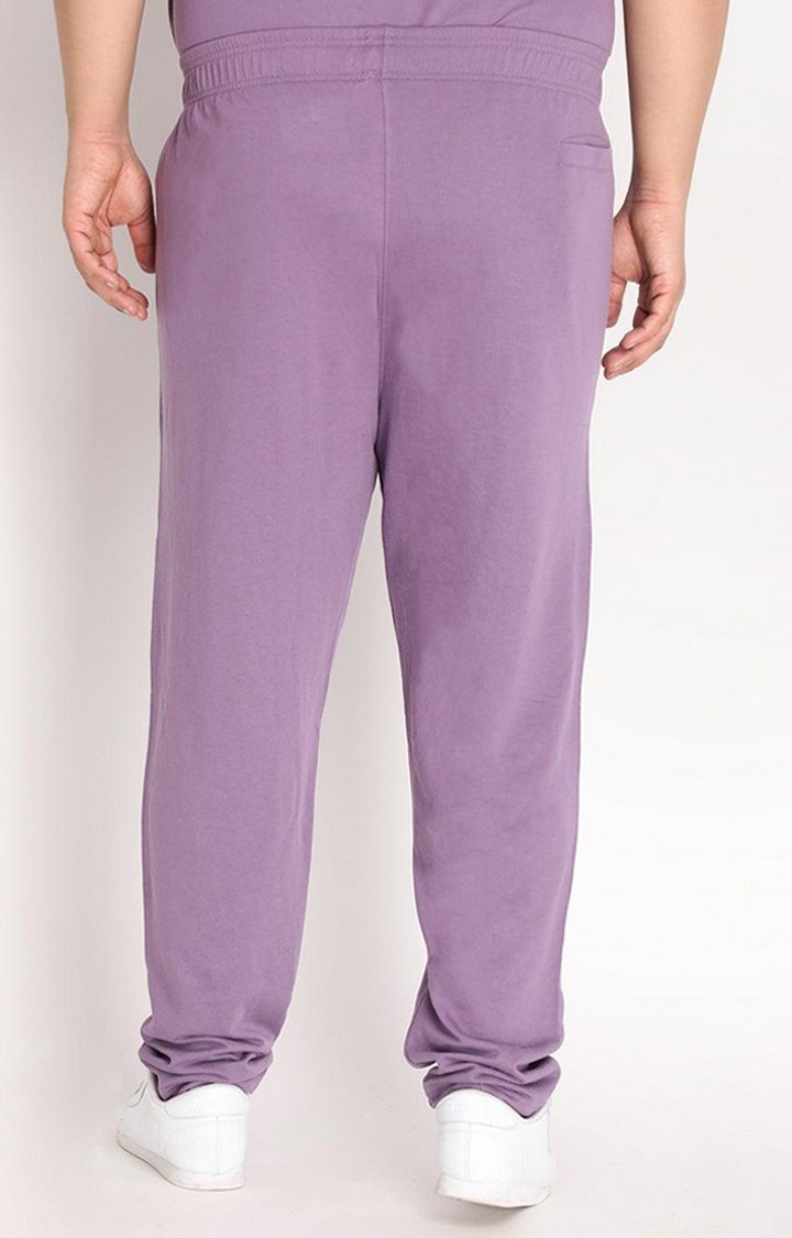 Men's Purple Solid Cotton Trackpant