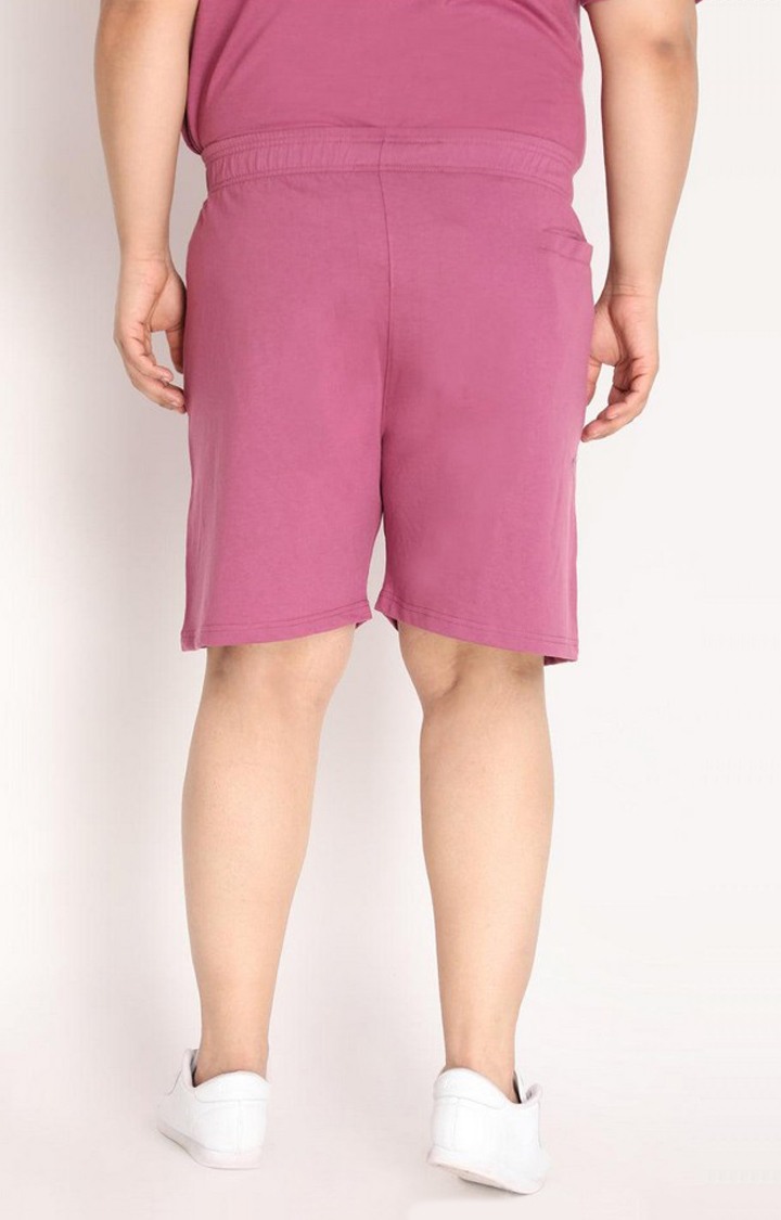 Men's Pink Solid Cotton Activewear Shorts