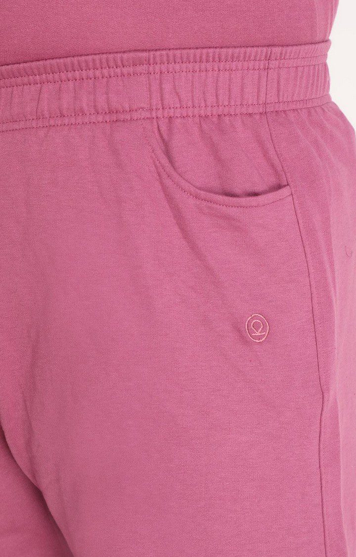 Men's Pink Solid Cotton Activewear Shorts