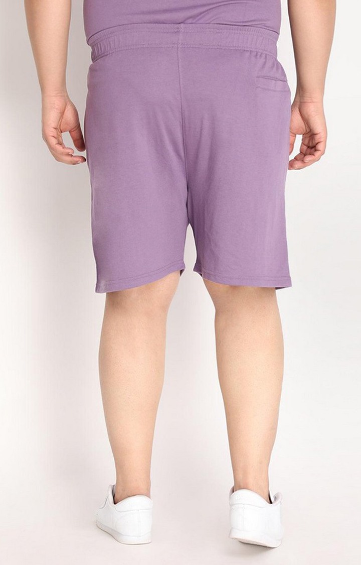 Men's Purple Solid Cotton Activewear Shorts