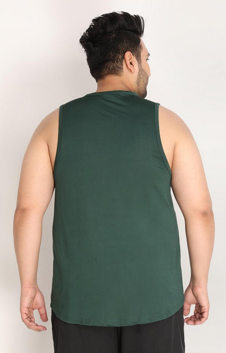 Men's Bottle Green Solid Polyester Vest