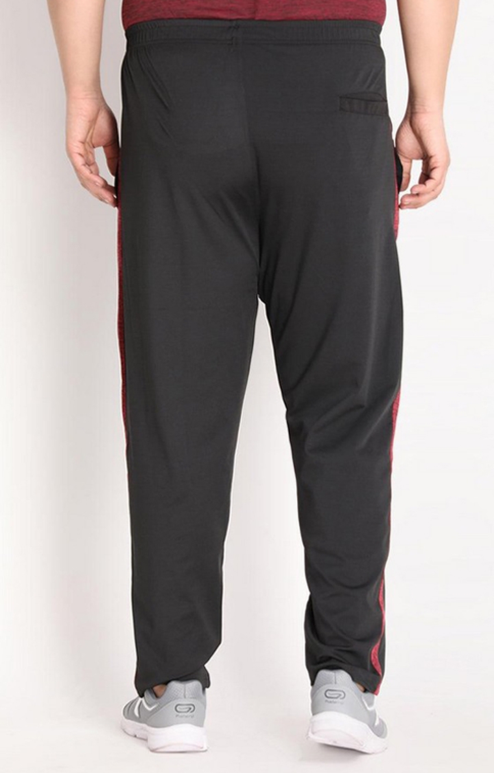 Men's Black Solid Polyester Trackpant