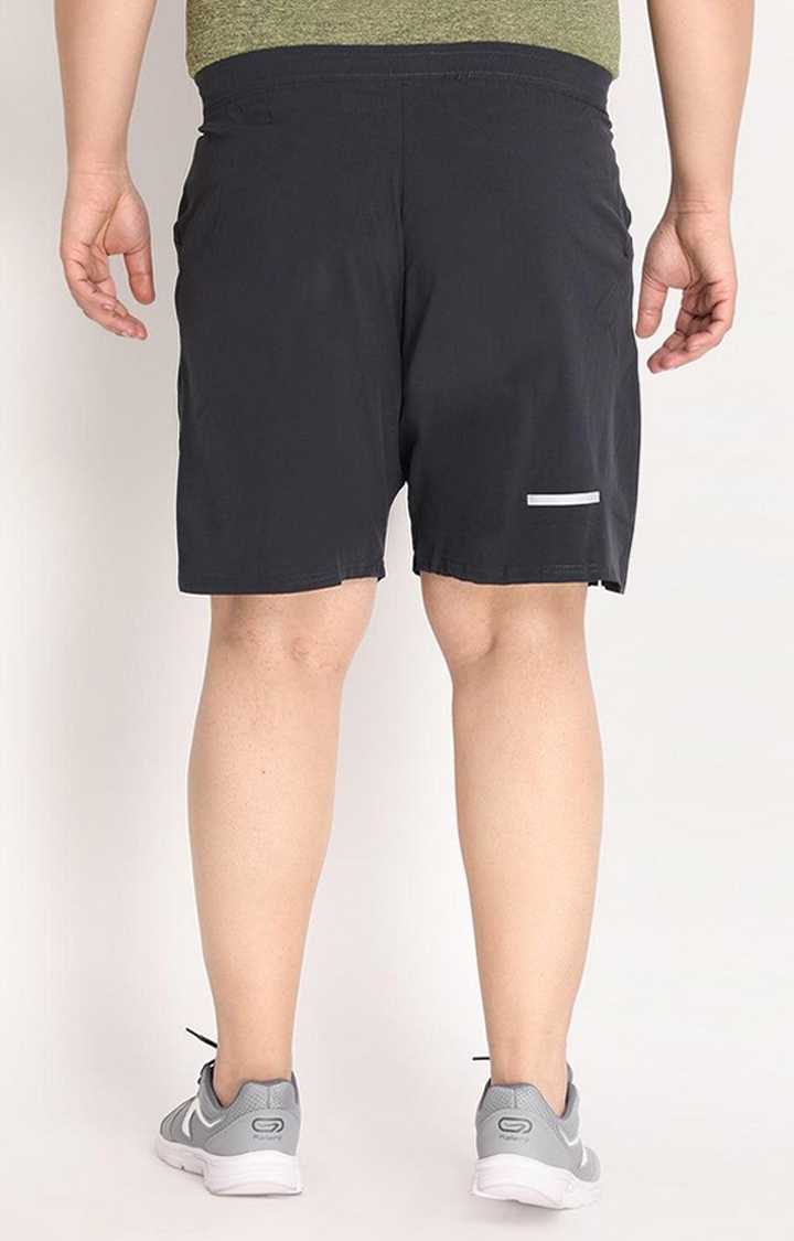 Men's Grey Solid Polyester Activewear Shorts