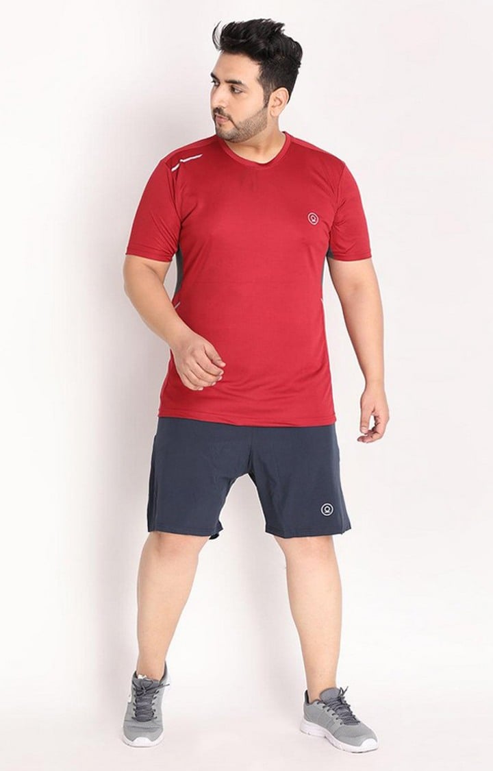 Men's Midnight Blue Solid Polyester Activewear Shorts