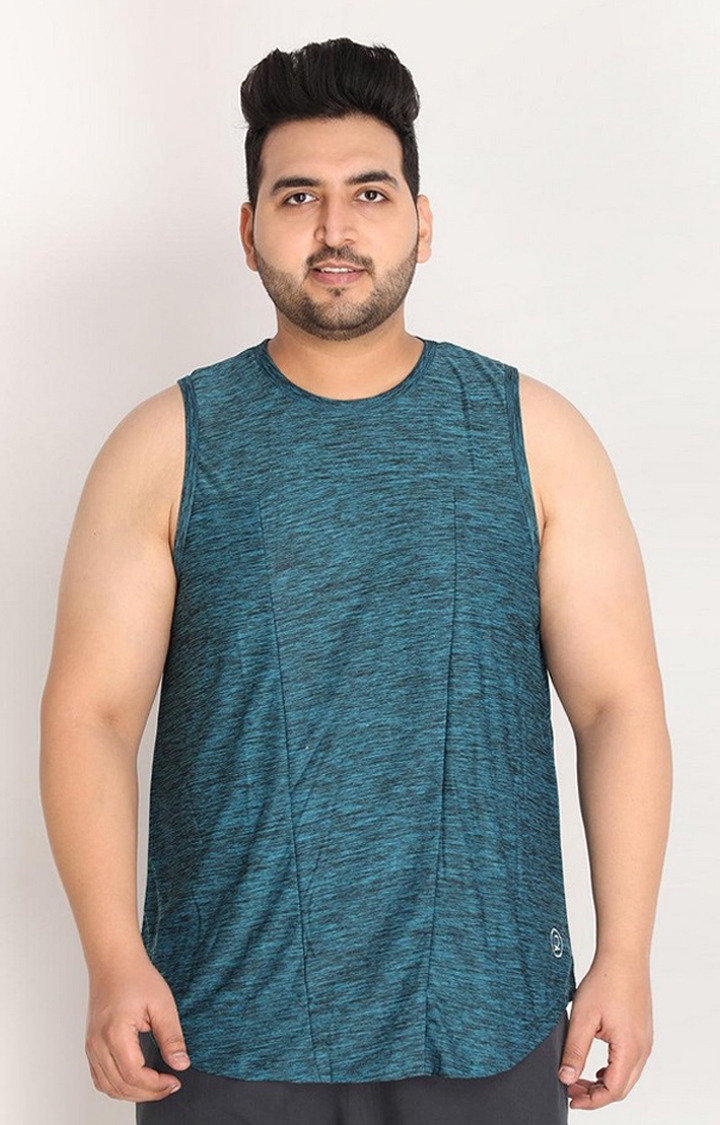 CHKOKKO | Men's Sea Green Melange Textured Polyester Vest