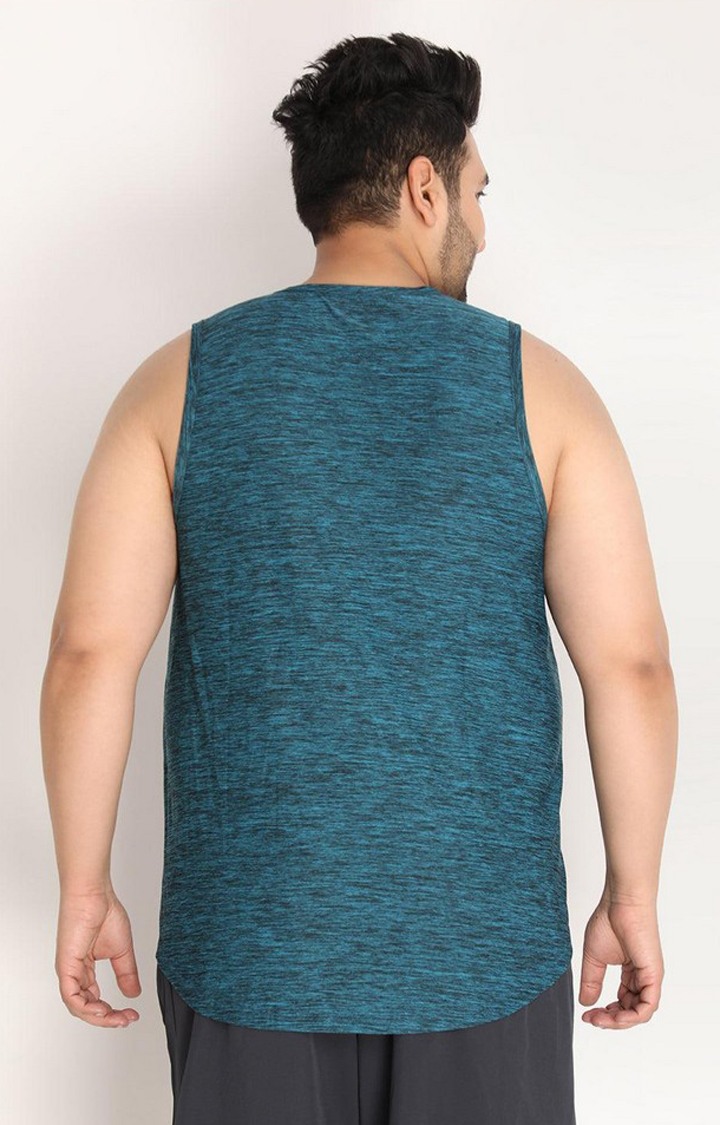 Men's Sea Green Melange Textured Polyester Vest