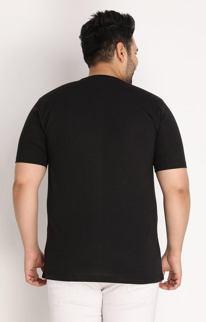 Men's Black Solid Polycotton Regular T-Shirt