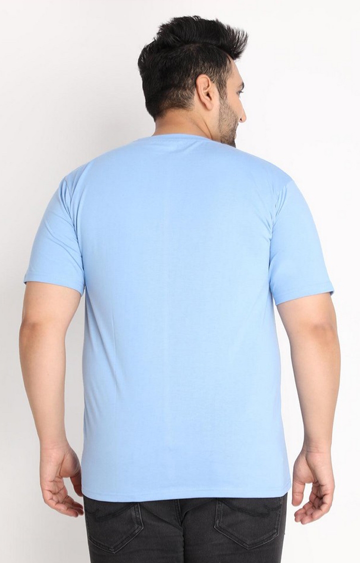 Men's Blue Solid Polycotton Regular T-Shirt