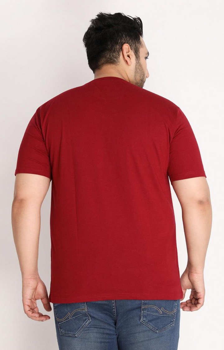 Men's Red Solid Polycotton Regular T-Shirt