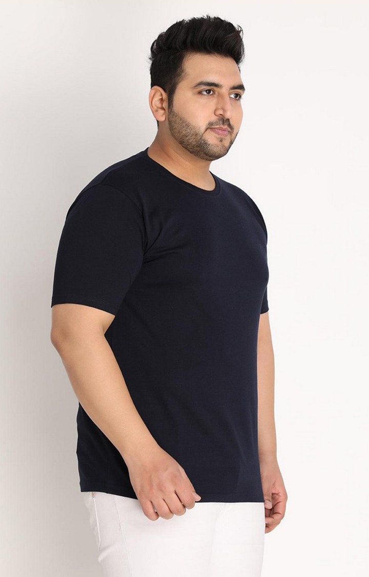 Men's Black Solid Polycotton Regular T-Shirt