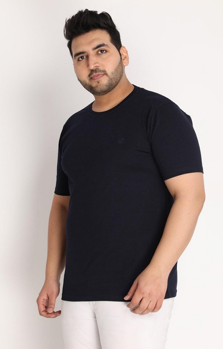 Men's Black Solid Polycotton Regular T-Shirt