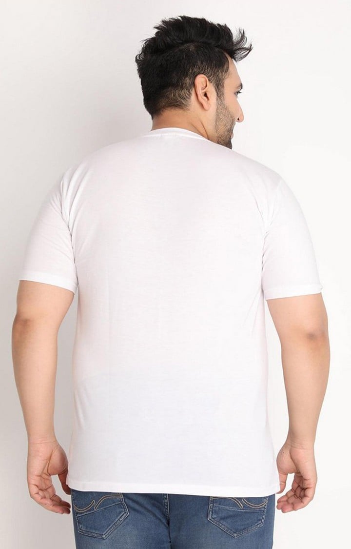 Men's White Solid Polycotton Regular T-Shirt