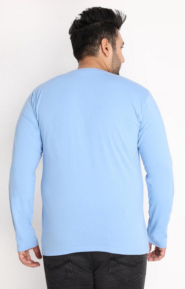 Men's Blue Solid Polycotton Regular T-Shirt