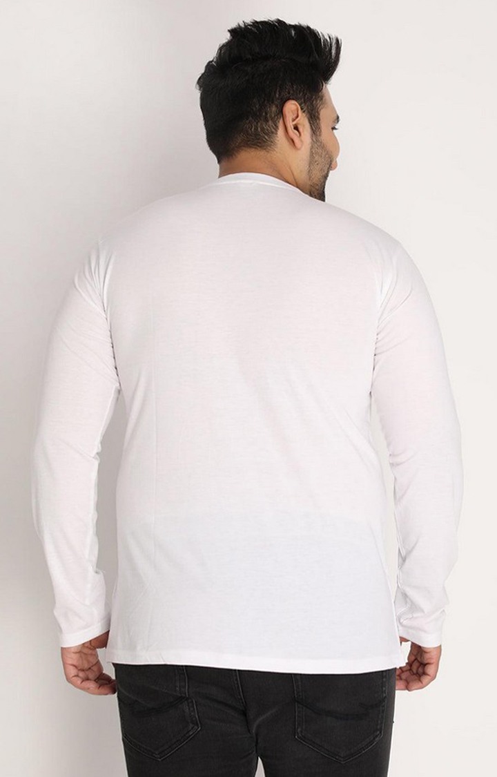 Men's White Solid Polycotton Regular T-Shirt