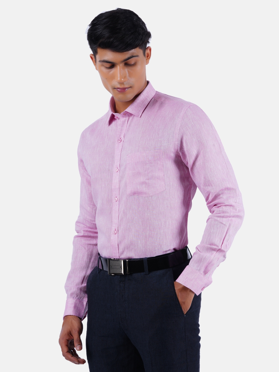 Ramraj Cotton | Ramraj Cotton 100% Pure Linen Solid Smart Fit Shirt 2