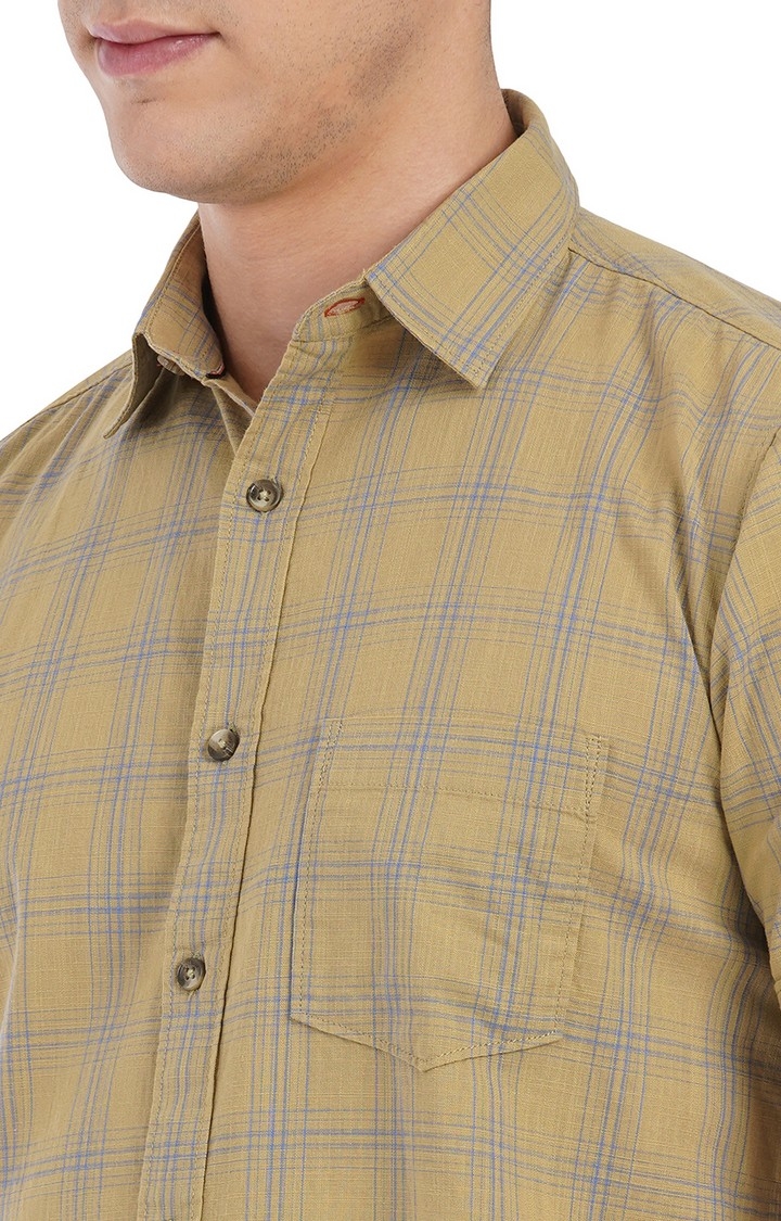 JadeBlue | JBS-CH-1008B TAPENADE BROWN Men's Brown Cotton Checked Semi Casual Shirts 3
