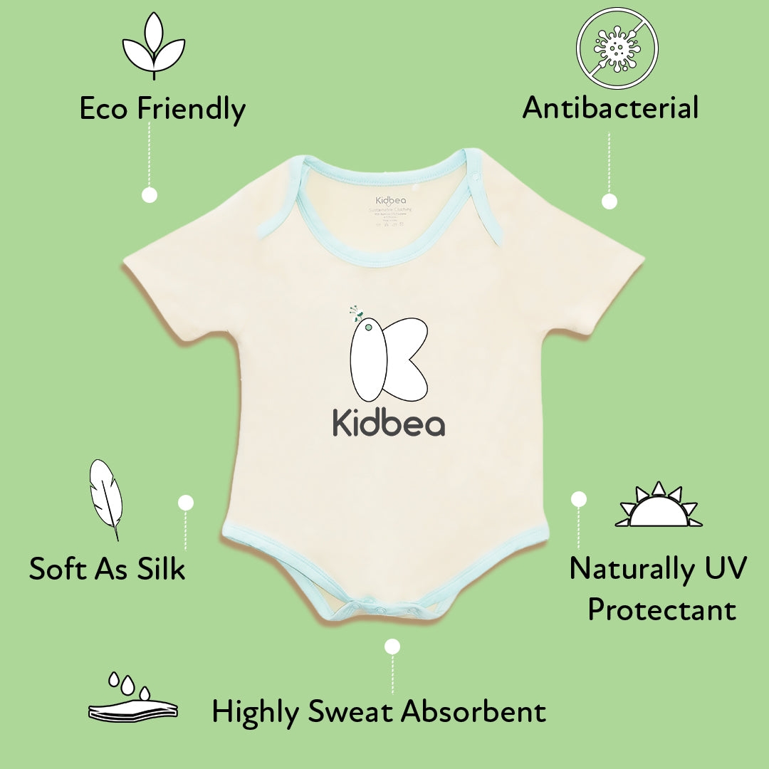 Kidbea | Kidbea Bamboo Soft Fabric onesie For Baby Boy-Blue Dino 1