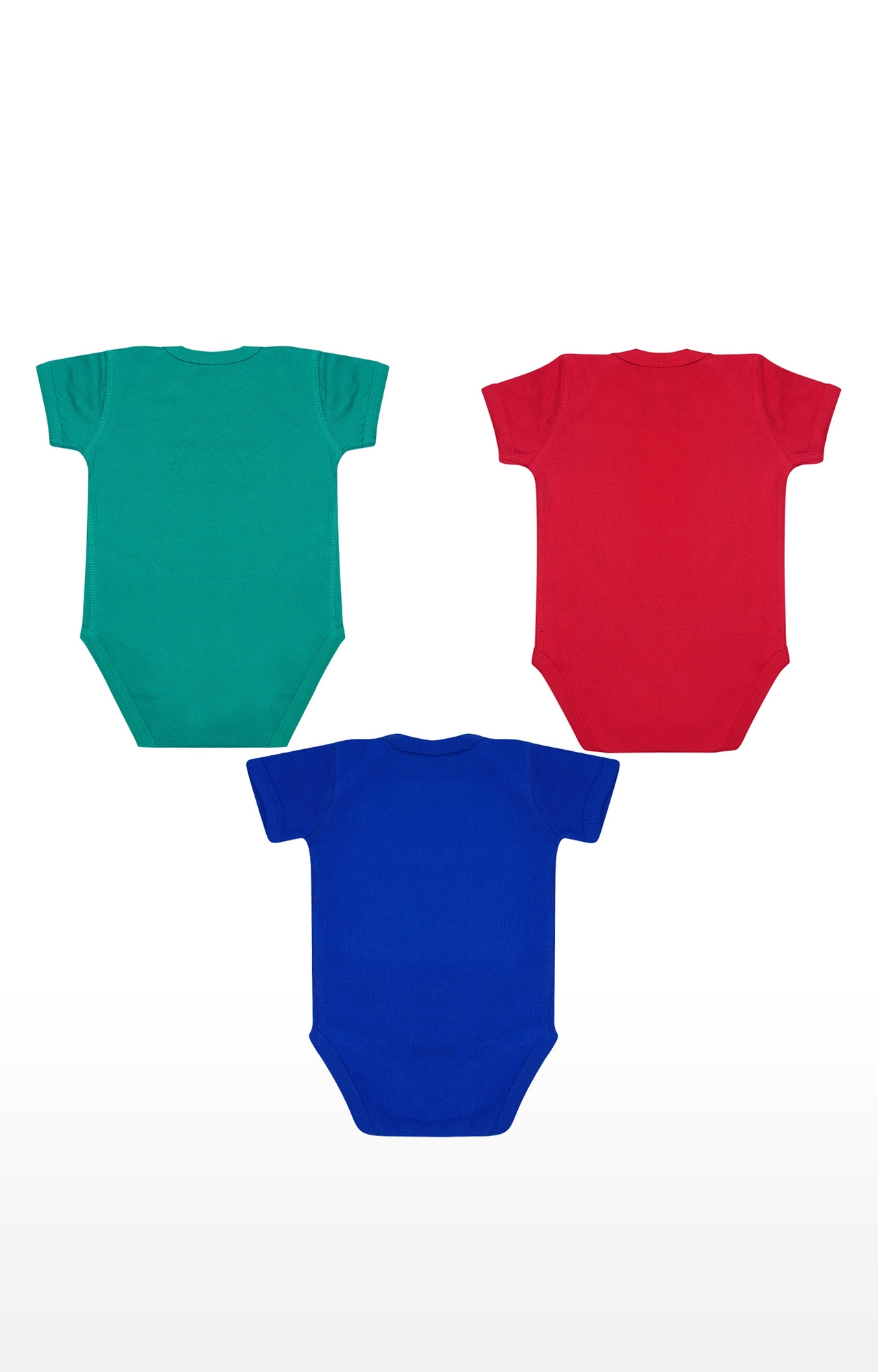 Popsicles Clothing | Popsicles Soft Cotton Comfort fit Round Neck Short Sleeves Unisex Baby Romper -  Blue, Green and Red (0-3M) 1