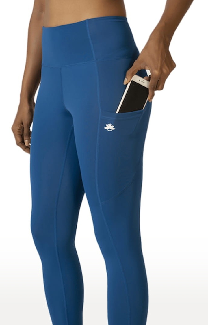 Kosha Yoga Co. | Women's buttR Yoga Pants - Ocean Blue(Single Pocket) 3